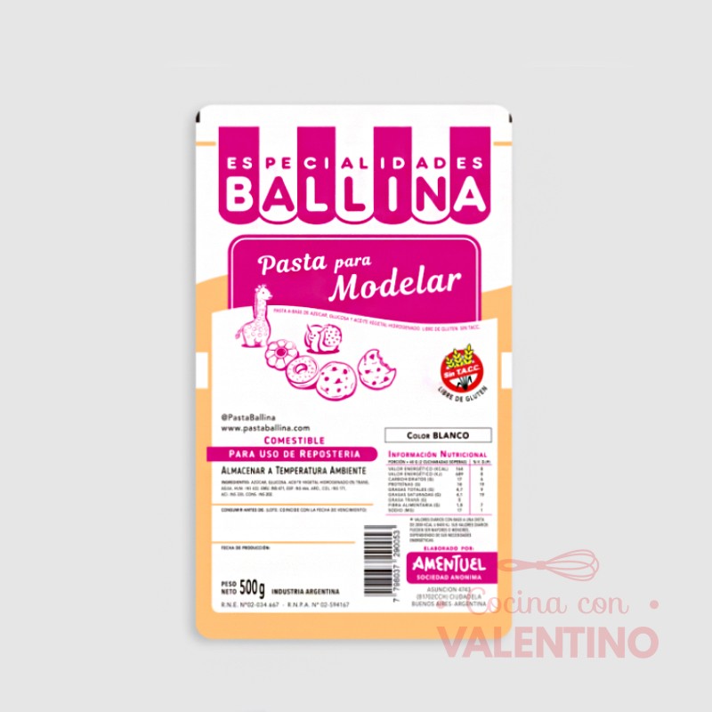 Pasta Para Modelar Ballina - 500Grs - Valentino - Mercado pastelero