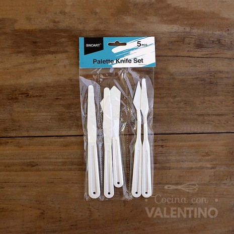 Set Espatulas Plastico Artistica x5