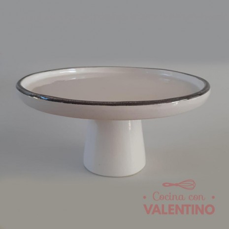 Alzada Fuji Ceramica Blanca con Borde Negro- 28cm