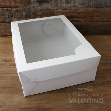 Caja Estuche Blanco con Visor Tapa y Base 31x23x10