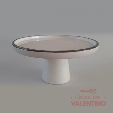 Alzada Fuji Esmaltada Blanca con Negro- 24cm