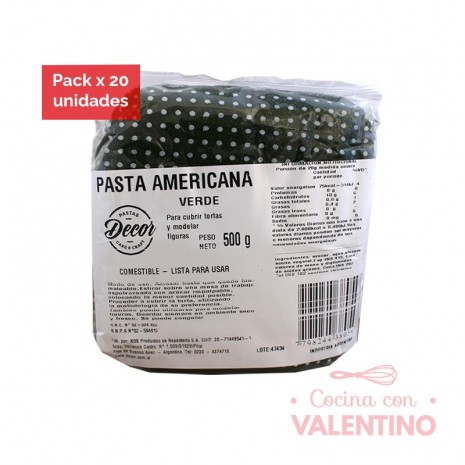 Pasta Americana Verde - 500 Grs - Pack 20 Un