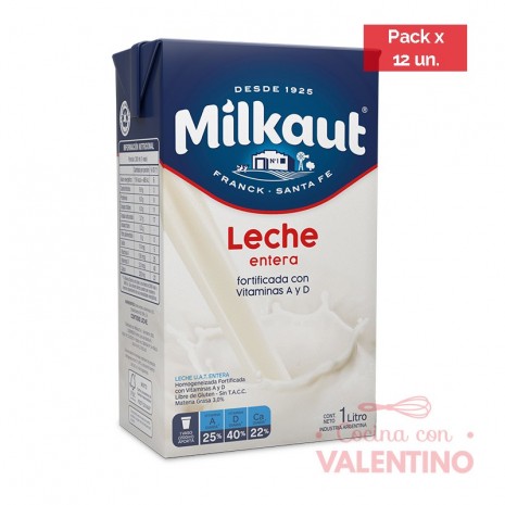 Leche UAT Ent. Milkaut - 1Lt. - Pack 12 Un.