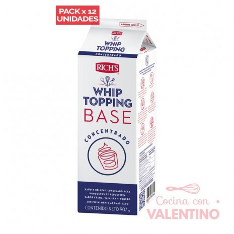 Whip Topping Base Rich - 907Grs - Pack 12 Un.