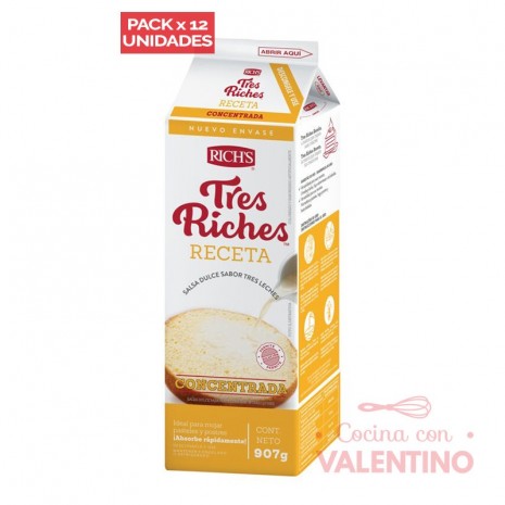 Tres Riches Receta Rich - 907Grs - Pack 12 Un.