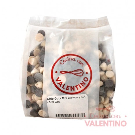 Chip Gota Mix Blanco y Semiamargo - 500 Grs