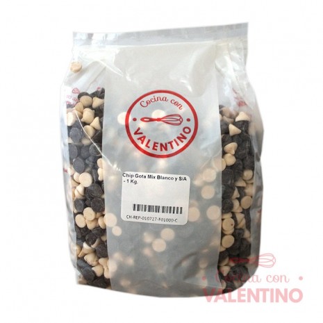 Chip Gota Mix Blanco y Semiamargo - 1kg