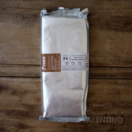 Chocolate Cobertura Fenix Leche Fluido Tableta N°71 - 1Kg.