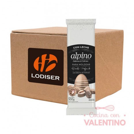 Baño de Moldeo Alpino Tableta Leche - 500 Grs - Pack 36 Un (6 Estuches/18Kg)