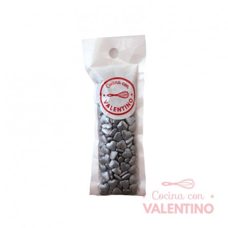 Corazones de Azucar Plateado - 30 Grs.
