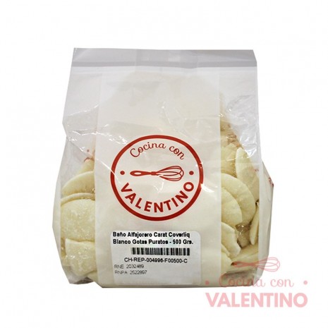 Baño Alfajorero Carat Coverliq Blanco Gotas Puratos - 500 Grs.