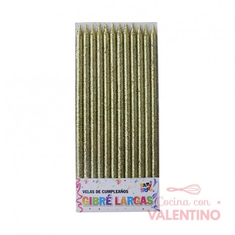 Vela Gibre Party Store Dorado - 12 Un.
