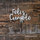 Cake Topper Plaqui Feliz Cumple Plateado