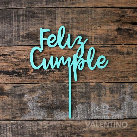 Cake Topper Feliz Cumple Colores Plaqui