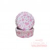 Pirotines N°8 Corazones con fondo blanco - Rosas - 25u. Convida