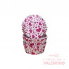 Pirotines N°8 Corazones con fondo blanco - Fucsias - 25u. Convida