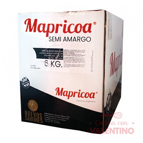 Baño Alfajorero Semiamargo Mapricoa (56014) - 1 Kg - Pack 6 Un