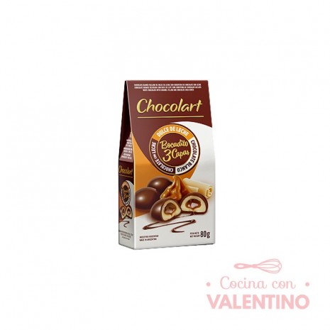 Bocadito de DDL con Chocolate con Leche Chocolart - 80 Grs