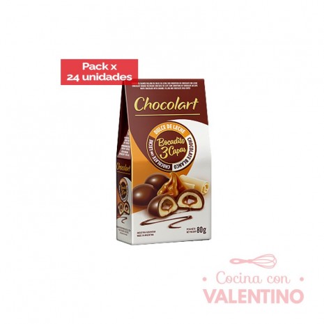Bocadito de DDL con Chocolate con Leche Chocolart - 80 Grs - 24 Un