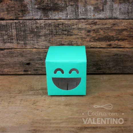 Estuche Carita Sonriente Verde 8x8x8