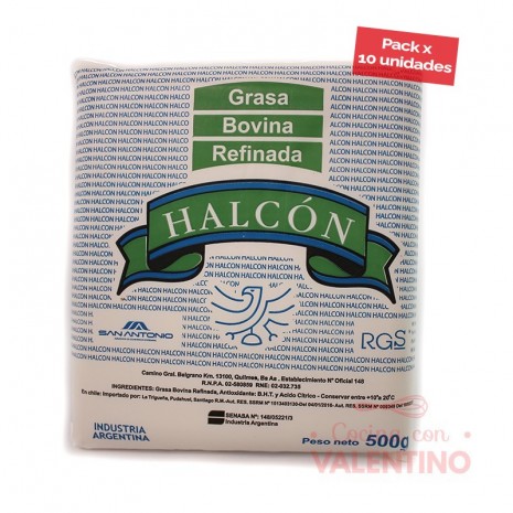 Grasa Vacuna Halcon - 500 Grs - Pack 10 Un