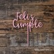 Cake Topper Plaqui Feliz Cumple Metalizado/Colores