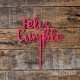 Cake Topper Plaqui Feliz Cumple Metalizado/Colores