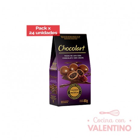 Pasas de Uva con Chocolate con Leche Chocolart - 80 Grs - 24 Un
