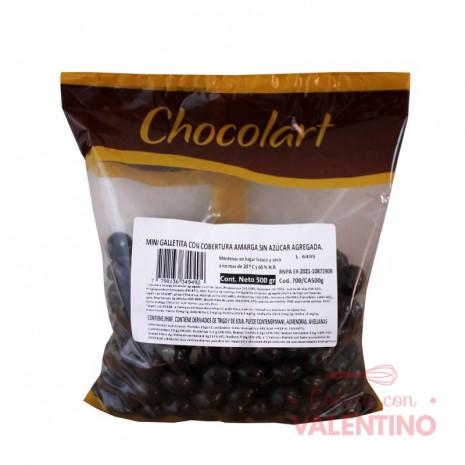 Mini Galletitas con Cobertura Amarga 70% Cacao - 500gr