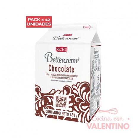 Bettercreme Chocolate Rich - 453 Grs - Pack 12 Un.