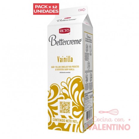 Bettercreme Vanilla Rich - 907Grs - Pack 12 Un.