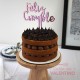 Cake Topper Plaqui Feliz Cumple Rose Gold