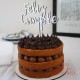 Cake Topper Feliz Cumple Plateado Plaqui