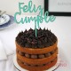 Cake Topper Plaqui Feliz Cumple Metalizado/Colores