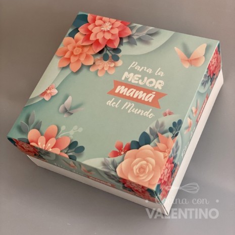 Caja Sorpresa Dia de la Madre Flores 25x25x12