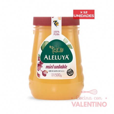 Miel Aleluya Untable Frasco - 500 Grs - Pack 12 Un