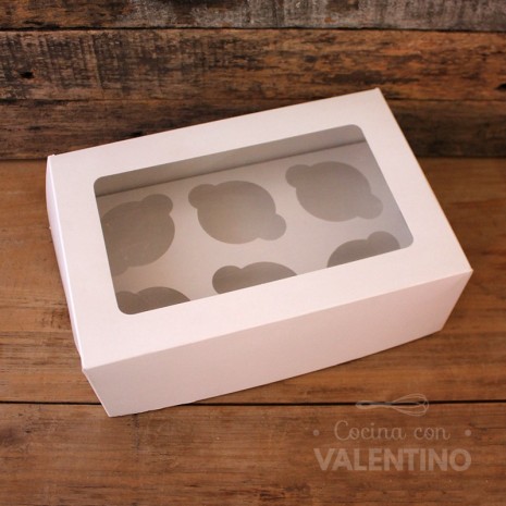 Caja 6 Cupcakes Con Visor 26.5X18X9CM