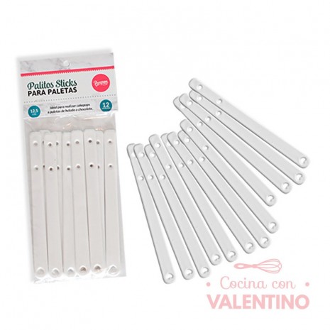 Palitos Sticks Paletas Parpen Blanco 12.5 Cm 12 Un PSP