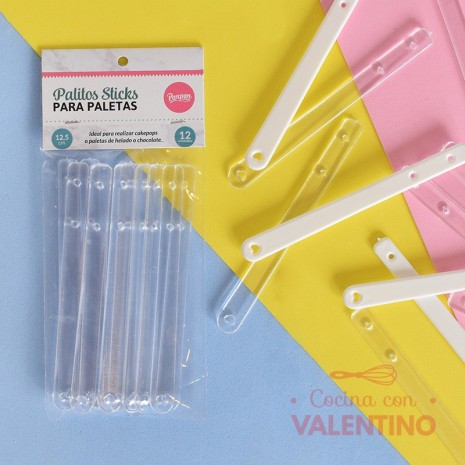 Palitos Sticks Paletas Parpen Transparente 12.5 Cm 12 Un PSPT