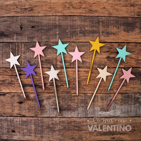 Cake Topper Mini Estrella - Pack 8 un