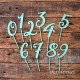 Cake Topper Plaqui Mini Numeros 0 al 9 - Pack 10 un