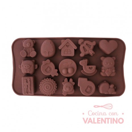 Molde Silicona Juguetes Infantiles x15 - CM