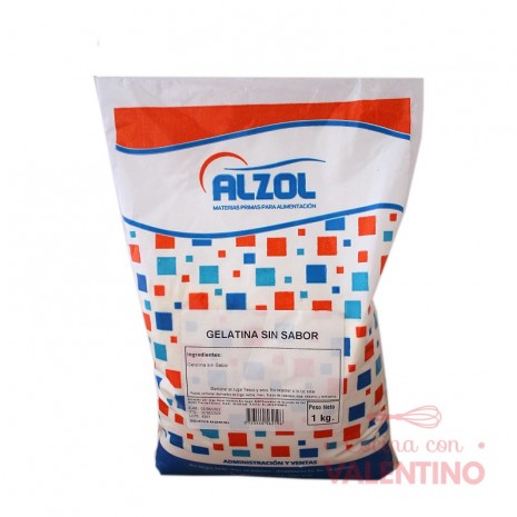 Gelatina Sin Sabor en Polvo Alzol 1Kg