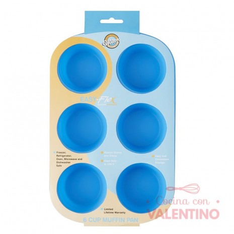 Molde Silicona Wilton Muffin Easy Flex - 6 Un