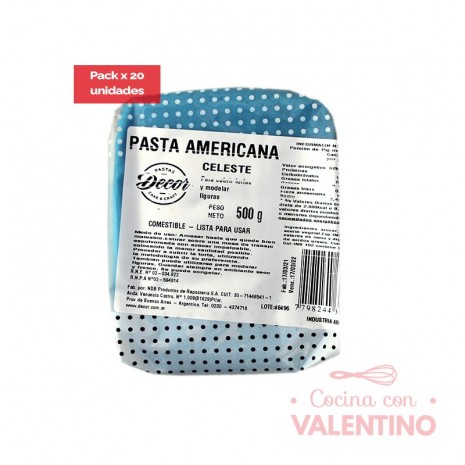 Pasta Americana Celeste - 500Grs - Pack 20 Un.