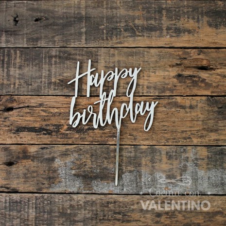 Cake Topper Plaqui Happy Birthday