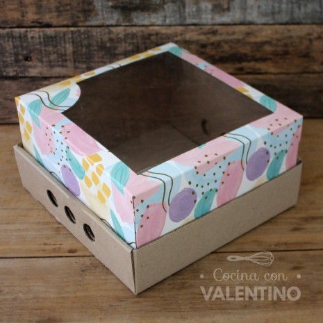 Caja Desayuno Colores Pasteles 23x23x12