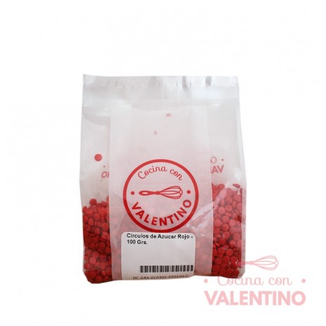 Circulos de Azucar Rojo - 100 Grs.