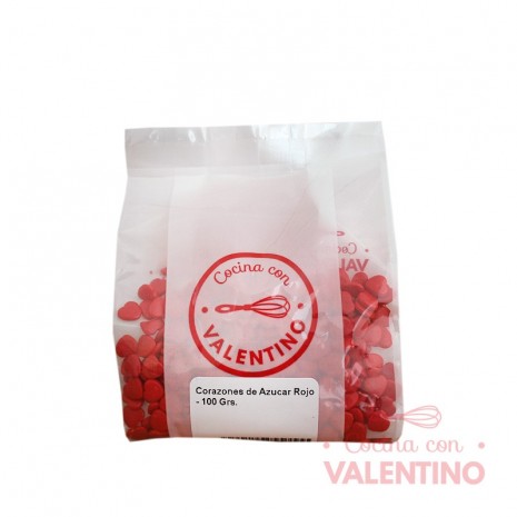 Corazones de Azucar Rojo - 100 Grs