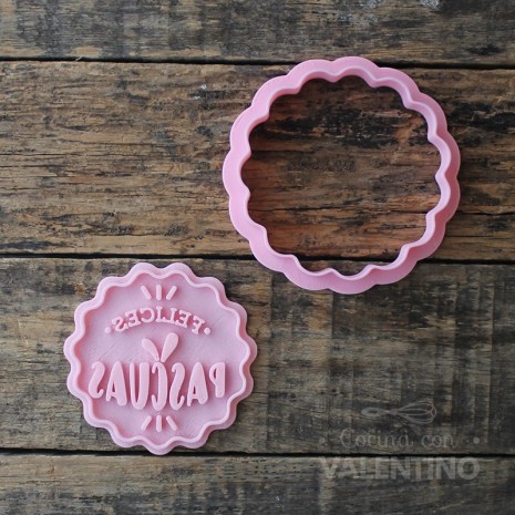 Cortante + Sello DeliPrint Felices Pascuas Blonda D5